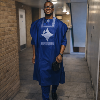 Blue Embroidered Agbada || 3 pcs || Royal product description